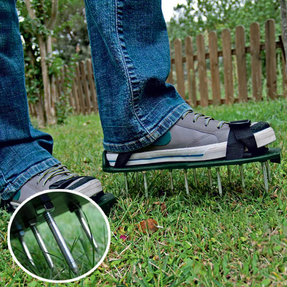 Garden Long Nail Shoes Lawn Grass Loose Soil Shoes Aerator Grass Cultivator 4.5cm Nail Yard Garden Tool,1 Pair